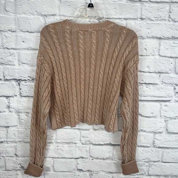 Aeri Women's NWT Cropped Cable Knot Casual Cozy Everyday Sweater Size Small - Picture 6 of 7
